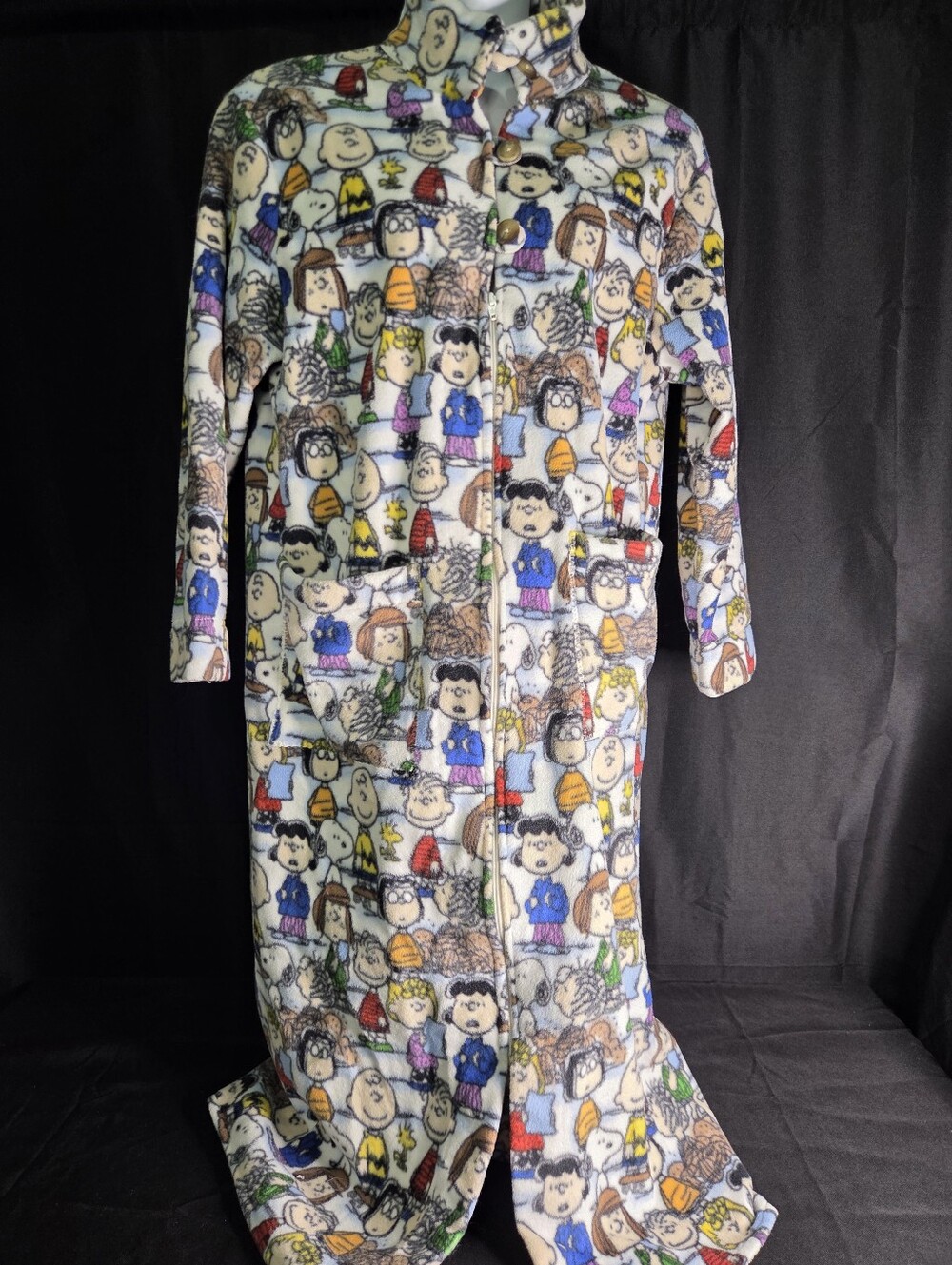 Handmade "Peanuts" Fleece Robe M/L